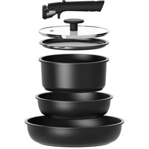 Non-Stick 6-Piece Cookware Set with Detachable Handle