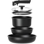 Non-Stick 6-Piece Cookware Set with Detachable Handle