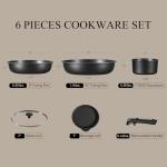 Non-Stick 6-Piece Cookware Set with Detachable Handle