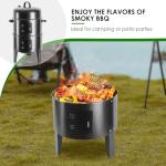 OURCAMP 17-Inch 3-in-1 Charcoal BBQ Smoker Grill