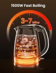 COMFEE' 1.7L Fast Boil Glass Electric Kettle
