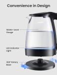COMFEE' 1.7L Fast Boil Glass Electric Kettle