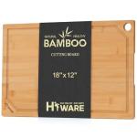 Hiware Large Bamboo Cutting Board with Juice Groove
