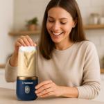 Portable Blender for Protein Shakes and Smoothies – 6-Blade Mini Blender for Travel, Home, Gym – USB Rechargeable, BPA-Free, 10oz Personal Juicer Cup for Fruit, Ice, Protein Drinks (Blue)