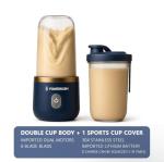 Portable Blender for Protein Shakes and Smoothies – 6-Blade Mini Blender for Travel, Home, Gym – USB Rechargeable, BPA-Free, 10oz Personal Juicer Cup for Fruit, Ice, Protein Drinks (Blue)