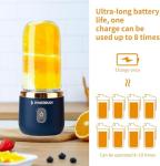 Portable Blender for Protein Shakes and Smoothies – 6-Blade Mini Blender for Travel, Home, Gym – USB Rechargeable, BPA-Free, 10oz Personal Juicer Cup for Fruit, Ice, Protein Drinks (Blue)