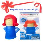 Angry Mama Microwave Cleaner only with Water and Vinegar Cleans your Kitchen Easily and Safe without Chemical Agent,Oligey Reusable Cute Steam Remover as Lovely Tool and Gift for Cooker Auto Cleaning