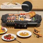 Electric BBQ Grill, Smokeless Non-Stick Indoor/Outdoor Barbecue Grill, 2000W Double tube High Power Portable Removable Stand Grill for BBQ Party (Elegant Black)