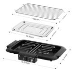 Electric BBQ Grill, Smokeless Non-Stick Indoor/Outdoor Barbecue Grill, 2000W Double tube High Power Portable Removable Stand Grill for BBQ Party (Elegant Black)