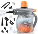 LABIGO Steam Cleaner, Pressurized Handheld 13pcs Multi-Purpose Natural Deep Cleaning Steamer, Portable Steamer for Cleaning Home, Grout, Kitchen, Car, Window, Upholstery, Bathroom and Clothes, Gray