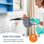 LABIGO Steam Cleaner, Pressurized Handheld 13pcs Multi-Purpose Natural Deep Cleaning Steamer, Portable Steamer for Cleaning Home, Grout, Kitchen, Car, Window, Upholstery, Bathroom and Clothes, Gray