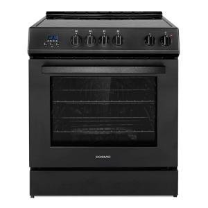 COSMO COS-ERD304K-BK 30 in. Stellar Collection 5.0 cu. ft. Electric Range with 4 Burner Glass Cooktop and Convection Oven in Matte Black