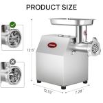Commercial Meat Grinder #8, 0.6 HP Heavy Duty Industrial Stainless Steel Meat Mincer, Sausage Stuffer with 2 Blades, 2 Plates & 3 Sausage Tubes, Meat Grinder Machine for Commercial & Home Kitchen Use