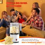 Hot Air Popper Popcorn Machine Maker | Fast Oil-Free Popcorn Maker Machine with On/Off Switch | Healthy Air Popcorn Machine for Family Movie Nights | Personal Popcorn Maker with Built-in Serving Bowl
