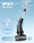 Topmako Electric Spin Scrubber, 2025 New Cordless Cleaning Brush for Home, IPX7 Waterproof Spin Scrubber with 7 Brush Heads, Adjustable Long Handle and 2 Rotating Speeds for Bathroom Tub Floor