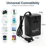 Voltage Transformer Power Converter (110V to 220V) Circuit Breaker Protection Voltage Conversion Protection, Suitable for Household, Travel, RV, Camping (Black -200w)