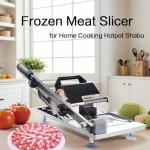 ArbaroClara Manual Frozen Meat Slicer, Home Kitchen Stainless Steel Cutter Machine, to Cut Beef Roll, Bacon Mutton Luncheon Spam, For Home Cooking Hot Pot Shabu BBQ, 17cm Blade