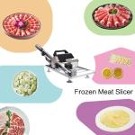 ArbaroClara Manual Frozen Meat Slicer, Home Kitchen Stainless Steel Cutter Machine, to Cut Beef Roll, Bacon Mutton Luncheon Spam, For Home Cooking Hot Pot Shabu BBQ, 17cm Blade