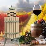 EJWOX 4.75 Gallon Green Fruit and Wine Press, Manual Cider Juice Maker with Solid Beech Wood Basket & Heavy-Duty Stand for Apples, Grapes, Berries