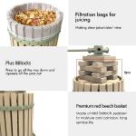 EJWOX 4.75 Gallon Green Fruit and Wine Press, Manual Cider Juice Maker with Solid Beech Wood Basket & Heavy-Duty Stand for Apples, Grapes, Berries