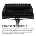 Yocada Carpet Sweeper Cleaner for Home Office Low Carpets Rugs Undercoat Carpets Pet Hair Dust Scraps Paper Small Rubbish Cleaning with a Brush Green