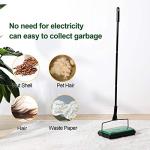 Yocada Carpet Sweeper Cleaner for Home Office Low Carpets Rugs Undercoat Carpets Pet Hair Dust Scraps Paper Small Rubbish Cleaning with a Brush Green