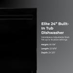 Kenmore Elite 24" Built-in Stainless Steel Tub Dishwasher TotalFlex 3rd, SmartWash, UltraWash, TurboDry, MoreSpace Plus Adjustable Rack, Energy Star Certified, Black