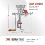 Victoria Manual Cast Iron Grain Mill with Low Hopper, Premium Corn-Grinding Mill and Grain Grinder, Made in Colombia