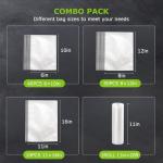 Bonsenkitchen Vacuum Sealer Machine, Stainless Steel Food Sealer Vacuum Sealers with 100 Bags & 1 Roll, 5 Food Vacuum Modes, Built-in Cutter & Bag Storage, Black