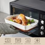 MALACASA Baking Dish 4.8 Qt Ceramic Casserole & Lasagna Pan, 9x13 Inch Deep Rectangular Oven Safe Dish with Handles for Baking, Roasting, Serving (Khaki & White) - Series Tara