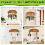 LkNNYY8 Rustic Herb Drying Rack Hanging,Wooden Tree of Life Dried Herb Flowers Rack Wall Art,Home Kitchen Witch Decor Wall Flowers Grass Gift,with 11 Hooks and 25 Gift Cards & 40 Inch Twine