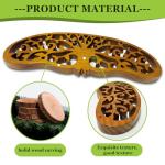 LkNNYY8 Rustic Herb Drying Rack Hanging,Wooden Tree of Life Dried Herb Flowers Rack Wall Art,Home Kitchen Witch Decor Wall Flowers Grass Gift,with 11 Hooks and 25 Gift Cards & 40 Inch Twine