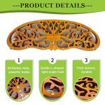 LkNNYY8 Rustic Herb Drying Rack Hanging,Wooden Tree of Life Dried Herb Flowers Rack Wall Art,Home Kitchen Witch Decor Wall Flowers Grass Gift,with 11 Hooks and 25 Gift Cards & 40 Inch Twine