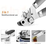 Can Opener,Professional 3-In-1 Multifunctional Manual Can Openers Bottle Opener,Kitchen Durable Stainless Steel Heavy Duty Can Opener Smooth Edge for Kitchen Seniors Friendly