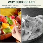 400PCS 3.5 Inch Appetizer Forks, Mini Forks, Mini Forks For Appetizers, Disposable Bamboo Forks Can Be Used For Desserts, Sandwiches, Burgers, Salads, Buffets, Drinks, Vegetables And More