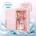 EUHOMY Mini Fridge, 4 Liter/6 Can Compact Refrigerator, AC/DC Portable Cooler & Warmer for SkinCare, Food and Drinks, Mini Fridge for Bedroom, Office, Car & Dorm, Pink