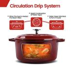 EDGING CASTING Enameled Cast Iron Dutch Oven Pot With Lid, Dutch Oven for Sourdough Bread Baking Round Pot Dule Handle, 6 Quart, Wine Red