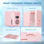 EUHOMY Mini Fridge, 4 Liter/6 Can Compact Refrigerator, AC/DC Portable Cooler & Warmer for SkinCare, Food and Drinks, Mini Fridge for Bedroom, Office, Car & Dorm, Pink
