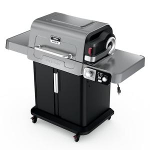 Ninja FlexFlame, Grill and Smoker, Electric and Propane Grill, Roaster, BBQ Grill, 5-in-1 Cooking System, 3 Burner, Digital Control, Outdoor Cooking, Griddle, Pizza Maker, Stainless Steel, PG301