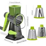 Dachenus Cheese Grater Rotary Cheese Grater,Versatile Cheese Shredder,Blades for Shredding, Grating, Slicing,Cheese Shredder with Suction Base and Cleaning Brush Kitchen Gift (green)
