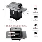 Ninja FlexFlame, Grill and Smoker, Electric and Propane Grill, Roaster, BBQ Grill, 5-in-1 Cooking System, 3 Burner, Digital Control, Outdoor Cooking, Griddle, Pizza Maker, Stainless Steel, PG301