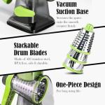 Dachenus Cheese Grater Rotary Cheese Grater,Versatile Cheese Shredder,Blades for Shredding, Grating, Slicing,Cheese Shredder with Suction Base and Cleaning Brush Kitchen Gift (green)