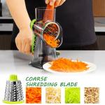 Dachenus Cheese Grater Rotary Cheese Grater,Versatile Cheese Shredder,Blades for Shredding, Grating, Slicing,Cheese Shredder with Suction Base and Cleaning Brush Kitchen Gift (green)