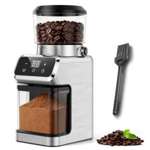 Coffee Grinder Electric, Emojoy Coffee Bean Grinder with 30 Grinding Settings, Burr Coffee Grinder for Home Use, Touchscreen and LED Control Panel, Stainless Steel Conical Burr Grinder