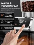 Coffee Grinder Electric, Emojoy Coffee Bean Grinder with 30 Grinding Settings, Burr Coffee Grinder for Home Use, Touchscreen and LED Control Panel, Stainless Steel Conical Burr Grinder