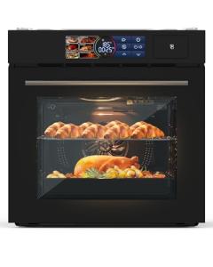 24 Inch Built-In Convection Steam Oven with Air Fry Function | 2.5 Cu Ft Large Capacity | 3000W Powerful Heating | 8 Cooking Modes, 108 Smart Recipes | Touch Screen Display | Stainless Steel Black