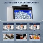 Zomagas 100LBS/24H Commercial Ice Maker Machine, Dual Water Inlet Under Counter or Freestanding Ice Machine, 36 Cubes/Cycle with 22LBS Storage for Home, Bar, Restaurant, Coffee Shop