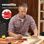 Saysurey 4 Pcs Woodworking Ruler, Metal Precision Pocket Rulers 12, 8, 6 Inch with 3D Multi Angle Measuring Ruler 45/90 Degree for Precision Measuring Marking Inch and Metric