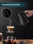 INTASTING Electric Kettles, Gooseneck Electric Kettle, ±1℉ Temperature Control, Stainless Steel Inner, Quick Heating, for Pour Over Coffee, Brew Tea, Boil Hot Water, 0.9L Black