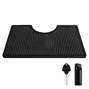 MRbrew Beer Drip Tray, Non-Slip PVC Kegerator Surface Mount Drip Tray Mat, Beverage Bar with Draft Beer Tower Flange Cutout